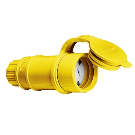 Bryant Straight Blade Connector, 5-15R, 15 A, 125V AC, 2 Pole, 3 Wire, Screw Terminals, Yellow BRY15W47